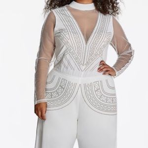 White studded jumpsuit